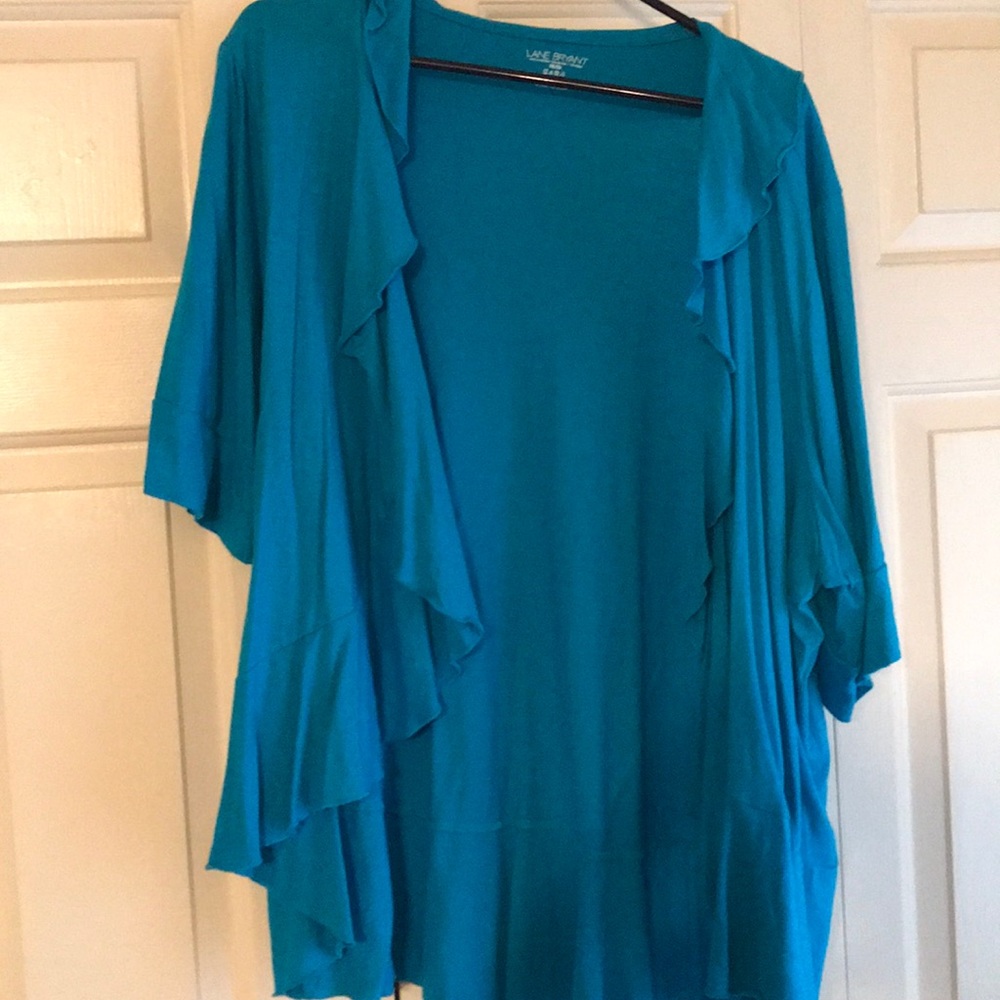 Lane Bryant ruffle short sleeve cardigan